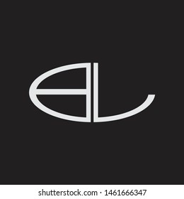 BL Logo letter oval monogram design template with black and white colors