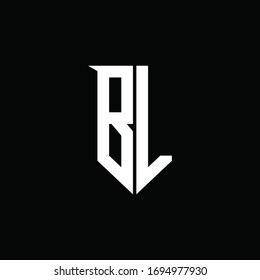 BL logo monogram with emblem shield style design template