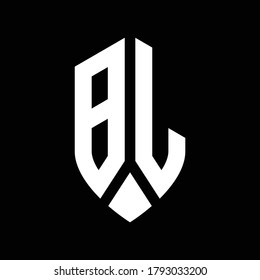 bl logo monogram with emblem shield style design template