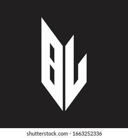 BL Logo monogram with emblem style isolated on black background