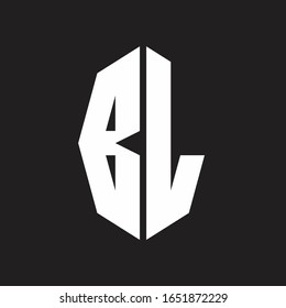BL Logo monogram with octagonal ribbon style design template