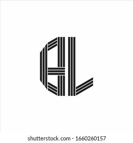 BL Logo monogram outline style linked isolated on white background