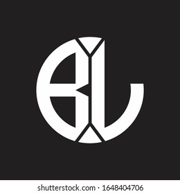 BL Logo monogram with piece circle ribbon style