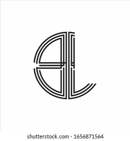 BL Logo monogram triple ribbon style line design template isolated on white background