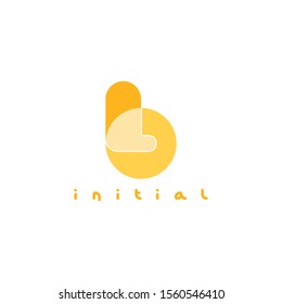 BL logo on the initials letter,with a predominance of pastel orange.