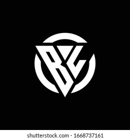 BL logo with triangle shape and circle rounded design template isolated on black background