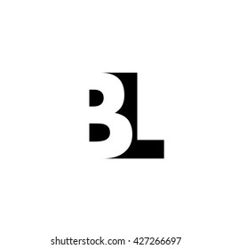 BL Logo. Vector Graphic Branding Letter Element. White Background