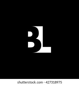 BL Logo. Vector Graphic Branding Letter Element. Dark  Background