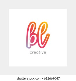 BL logo, vector. Useful as branding symbol, app icon, alphabet element, clip-art.