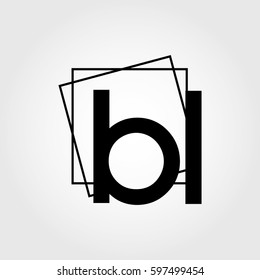 bl lowercase initials square frame business logo