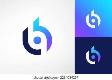 BL lowercase letter monogram logo. Simple logo with negative space circular input output and core in the middle. A suitable logo for a technology company.