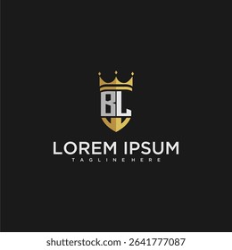 BL luxury letter monogram for crown and shield logo design