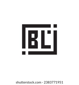 BL minimalistisches geometrisches Symbol-Logo in hochwertigem professionellem Design, das gut auf allen Printmedien drucken kann