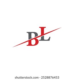 Logotipo minimalista BL com linha diagonal dinâmica