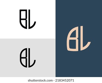 BL modern initial letter logo design vector bundle. It will be suitable for which company or brand name start those initial.