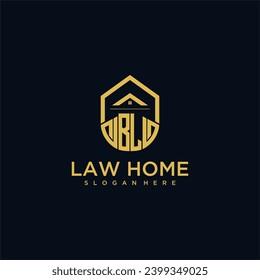 BL monogram initial logo for lawhome with shape home design