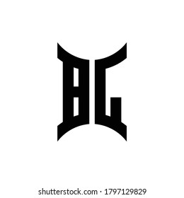 BL monogram logo with curved side design template