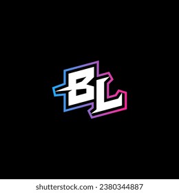 BL-Logo-Design mit abstraktem Formkonzept in Vektorgrafik