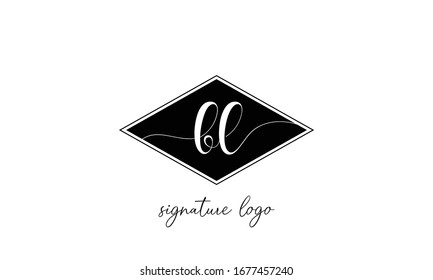 BL monogram logo.Elegant style typographic icon.Rose gold color lettering sign.Alphabet initials isolated on dark background.Lowercase luxury letter b and letter l.Beauty signature characters.
