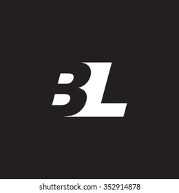 BL negative space letter logo black background
