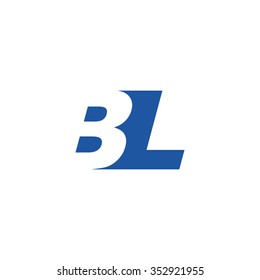 BL negative space letter logo blue