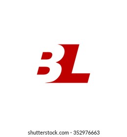 BL negative space letter logo red