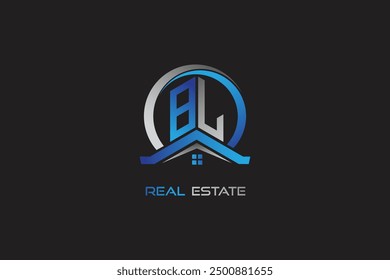 BL real estate letters logo design for construction or house. BL real estate letters logo Vector design