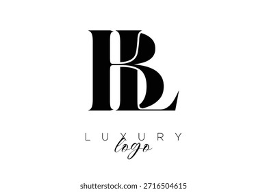 Logotipo de tipografia de monograma de letra Serif BL para identidade de marca premium elegante