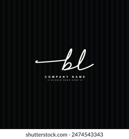 BL Simple Signature Logo - Handwritten Vector Template for B and L Logo