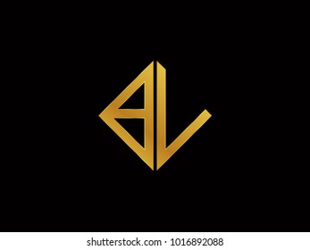 BL square shape Gold color logo