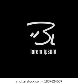 BL tagline Initial handwriting logo vector