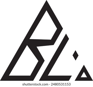 BL Triangle shape logo design, icon, symbol, vector file 