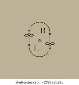 BL wedding initial logo in high quality professional design that will print well across any print media