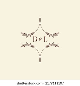 BL wedding initial logo letters in high quality professional design that will print well across any print media