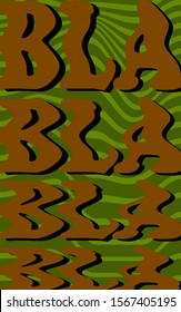 Bla Bla abstract typography poster banner vector green vertigo wavy lines