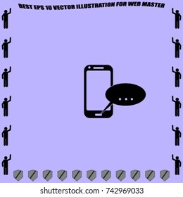 Bla bla icon, phone vector illustration