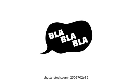 Bla Bla Speech Bubble, black isolated silhouette