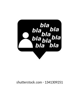 bla bla speech bubble illustration with a user icon for t-shirt print and other uses