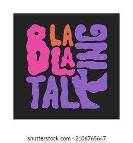 Bla bla le message vocal. Style pop art rétro. Illustration vectorielle.