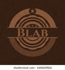 Blab retro style wood emblem. Vector Illustration.