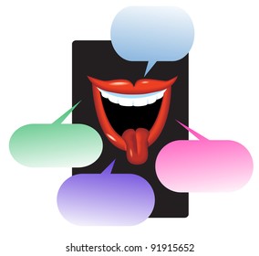 Blabbing Mouth with Cartoon Balloons