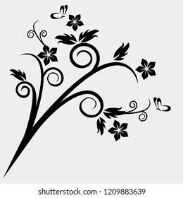 blabk flower vector illustration