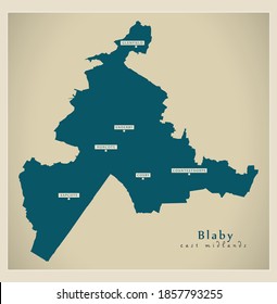 Blaby district map - England UK illustration
