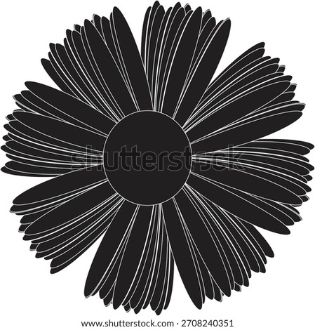 Blac color flower shape with white color lines