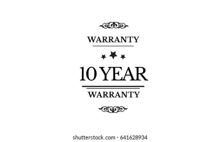 black 10 year warranty vector