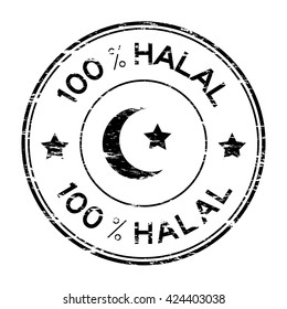 Black 100% HALAL stamp
