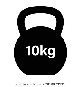 A black 10kg kettlebell weight for strength training and fitness exercises at home or gym