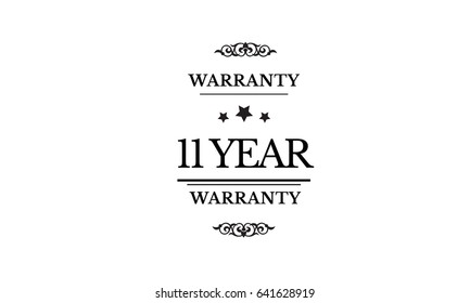black 11 year warranty vector