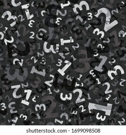 Black 123 number background seamless