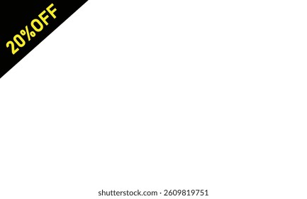  Black  20% off triangle  tag ribbon and banner vector illustration.